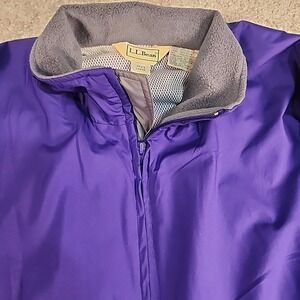 LL Bean Windbreaker Mens Large Purple Grey‎ Vented Outerwear Jacket Lightweight